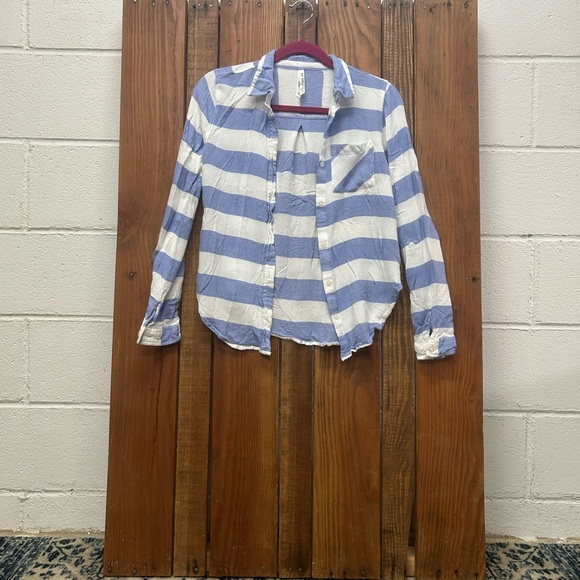 girl krazy Tops - Girl Krazy size small blue and white striped top